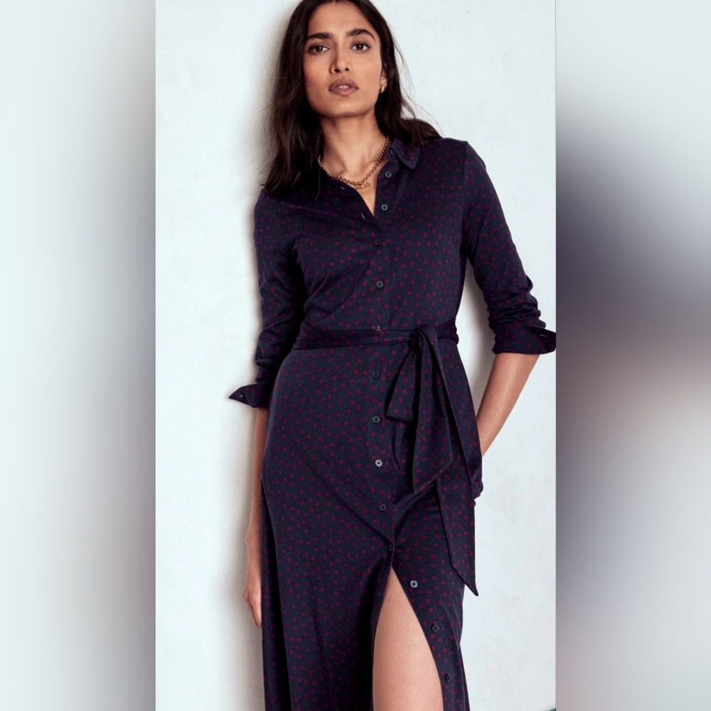 Boden Marcia Jersey Shirt Dress NWT Size 8 L Tall